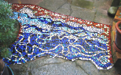     Mosaic on garden path